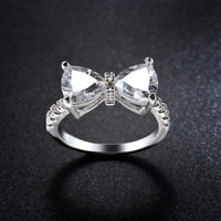 Modni prsten za kravatu u obliku srca od kubičnog cirkonija zaručnički prsten za godišnjicu vjenčanja presvučen
