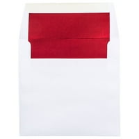 8. 8. Četvrtaste omotnice za pozivnice obložene folijom, bijele s crvenom folijom, 50 pakiranja