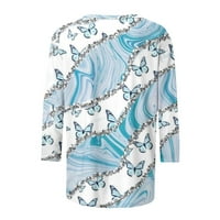 Babysbule ženski vrhovi za čišćenje ženske modne tiskane majice za rukave srednje duljine bluza okrugli vrat casual