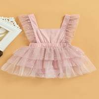 Coduop novorođenče djevojčice dječje šljokice romper kombinezon photoshoot rekviziti tulle haljina