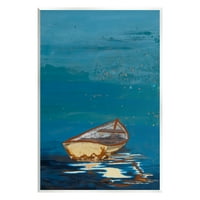 Stupell Industries pojedinačni čamac Ocean Površinski slojevito slikanje morskog kolaža Umjetnost Umjetnička umjetnost