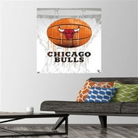 Chicago Bulls-plakat za košarku na zidu s gumbima, 22.375 34