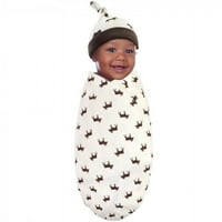 Pokrivač za presvlačenje od organskog pamuka za dječaka dodir prirode i traka za glavu ili kapa Moose, Jedna veličina