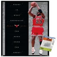 Michael Jordan - zidni plakat srca s gumbima, 14.725 22.375