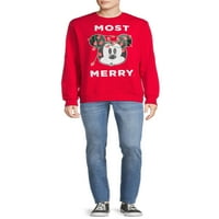 Disney Merry Mickey Mouse Men's Flece Grafički pulover, veličine S-3xl