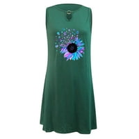 Ljetne haljine za žene, ležerna Mini haljina bez rukava, zelena 10