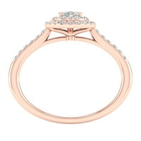 Imperial ct tdw ovalni dijamant dvostruki halo zaručnički prsten u 10k ružičastom zlatu