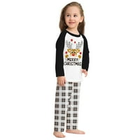 Pidžama-obiteljski Božićni pidžama Set, pidžama Set s crno-bijelim printom