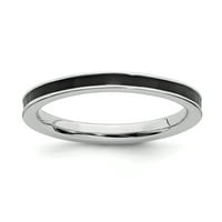 Prsten od srebra s crnom caklinom, Veličina 9. Složeni fin nakit iz ponude savršeni pokloni za žene poklon set