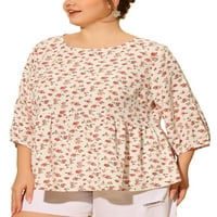 Jedinstvene povoljne ponude ženske plus veličine gornje rukave izrezane cvjetne bluze