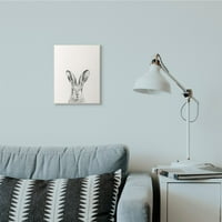 Stupell Industries Bunny Rabbit Portret sivi dizajn crteža zidna ploča Victoria Borges
