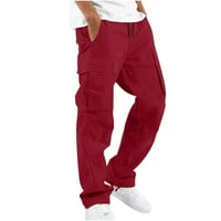 Felirenzacia muškarci solidni povremeni višestruki džepovi vanjski ravni tip fitnes hlače Teretne hlače hlače