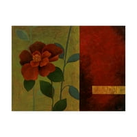 Zaštitni znak likovna umjetnost 'Crveni cvijet preko tamnih ploča 2' platno umjetnost Pabla Estebana