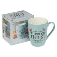 Kršćanski umjetnički darovi nadahnjujuća keramička šalica za kavu za žene: sve u Kristu-Filipljanima 4: biblijski