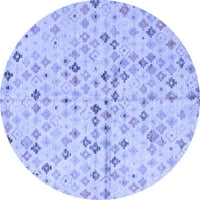 Moderni tepisi tvrtke A. M., koji se mogu prati u perilici, okrugli apstraktni plavi, okrugli 4 inča