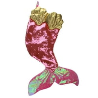 Northlight 24 ružičasta i zlatna šljokica iridescentna božićna čarapa