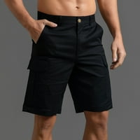 Muške sportske hlače u boji, jednobojne, s džepovima na vezanje, labave, s puno džepova, sportske ravne kratke