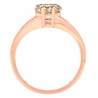 1. dijamantni prsten od ružičastog zlata od 18 karata s imitacijom prozirnog dijamanta u obliku srca od 9,75 inča