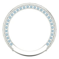1. dijamant okruglog reza s prirodnim akvamarinom u bijelom zlatu 18k $ 4.5