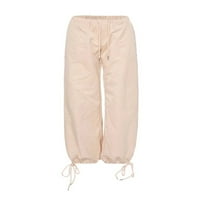 About / ženske široke teretne hlače, obične Ležerne jogger hlače s elastičnim vezicama