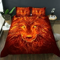 Komplet posteljine s vukom za dječake, komplet posteljine s printom divovskog vuka za muškarce, komplet posteljine