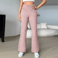 Modne ženske hlače s elastičnim pojasom, obične Ležerne hlače s krpicama