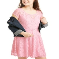 Klizačka haljina bez obruba za juniorke s čipkastim srcem na leđima