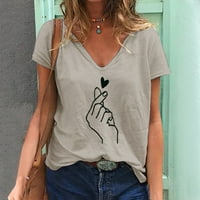 Ženska ležerna modna ljetna majica s tiskanim izrezom u obliku slova u i kratkim rukavima, majica za plivanje,