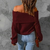 Ženski džemperi, jakna širokog kroja, kardigan za koktele i zabave, džemperi s ramena za Tinejdžerke, boja vina;