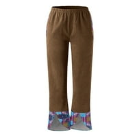 Široke hlače za Žene, Ležerne lagane široke hlače s elastičnim pojasom, nepravilne široke hlače s printom