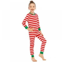 Božićne pidžame za obitelj, odgovarajuće obiteljske pidžame, top-A-Line hlače, pidžame s dugim rukavima, božićne