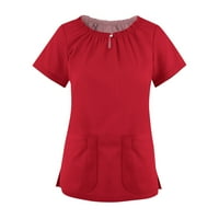 Ženske bluze s izrezom u obliku slova u, slatka bluza, jednobojne Ženske košulje Plus veličine, ljetni vrhovi