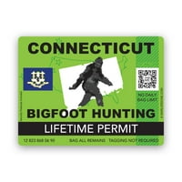 Connecticut Bigfoot Lov naljepnicu naljepnica - samozadovoljni vinil - otporan na vremenske uvjete - napravljen