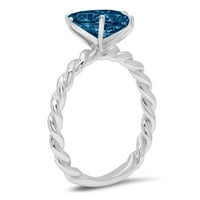 Dijamantni prsten od bijelog zlata od 18 karata s imitacijom prozirnog dijamanta u obliku srca od 6,25