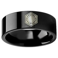 Simbol prstena prvog reda Ratovi zvijezda: Sila se budi crni prsten od volframovog karbida-veličina 5,5