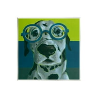 Stupell Industries Smiješne dalmatijske naočale za pseće naočale životinje i insekti slikaju se neradani umjetnički