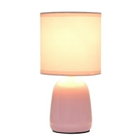 Stolna svjetiljka visine 10,04 inča s keramičkim Naprstkom i odgovarajućim sjenilom, svijetlo ružičasta