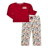 Wonder Nation Girls Pulover i hlače s dugim rukavima, dvodijelni set pidžame, veličina 4- & plus