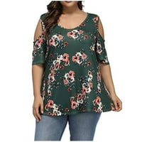 Ženske majice plus size, radne majice kratkih rukava, bluze, majice običnog kroja, puloveri, majice s cvjetnim