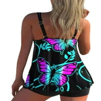 Gwiyeopda kupaći kostim za žene geometrija dugački leptir tisak plivanja s kratkim hlačama s niskim strukom s-xxl