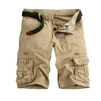 Synoidove muške kratke hlače za čišćenje tereta- Havajska ljetna plaža ležerna s džepovima plus bež kratke hlače