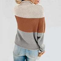 Ženski pulover džemperi dugi džemperi za pulover Ljetni trendovski smeđi l