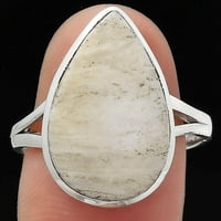 Prsten od prirodnog bijelog skolecita od srebra za odrasle žene iz SAD-a. nakit iz SAD-a-1002