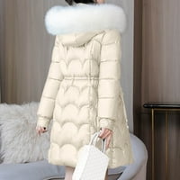 Zimski kaputi za žene, ženske jesenske modne jakne, bijeli, ženski patentni zatvarači s kapuljačom, jednobojni,