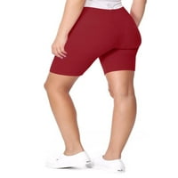 Ženske kratke hlače za vježbanje visokog struka s udobnom elastičnom trakom, jednobojne biciklističke kratke hlače
