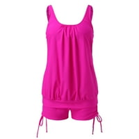 Ženski kupaći kostimi za kontrolu trbuha s boyshortsima labavi fit za plivanje ružičasta m