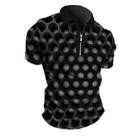 Muška košulja za ovratnik golf košulja optički okret 3d print vanjski ulica kratki rukavi za tiskanje patentnih
