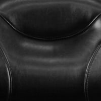 Uredska stolica sa srednjim naslonom od crne umjetne kože, ergonomska drvena okretna uredska stolica s naslonima