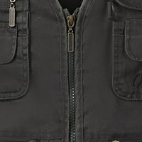 Vanjski muški prsluk, jakna za slobodno vrijeme, lagani prsluk s patentnim zatvaračem s puno džepova