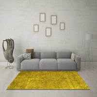 Tvrtka Aludes strojno pere kvadratne tradicionalne perzijske prostirke žute boje za unutarnje prostore, kvadrat